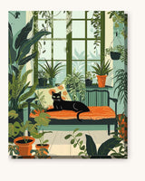 Cat In Living Room paint by numbers kit