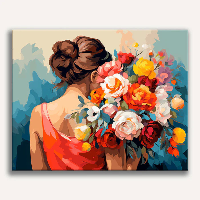 Lady in Red Painting by Numbers Premium Kit paint by numbers kit by Artistry By Numbers