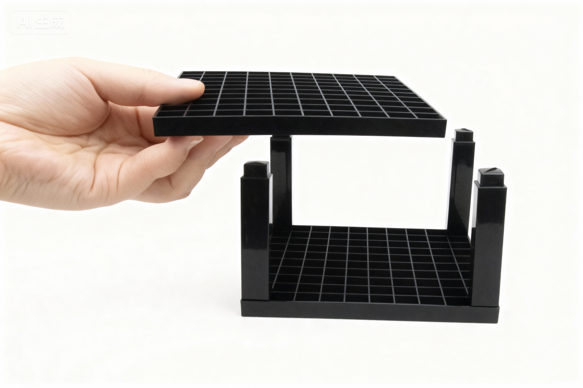 The empty black brush rack