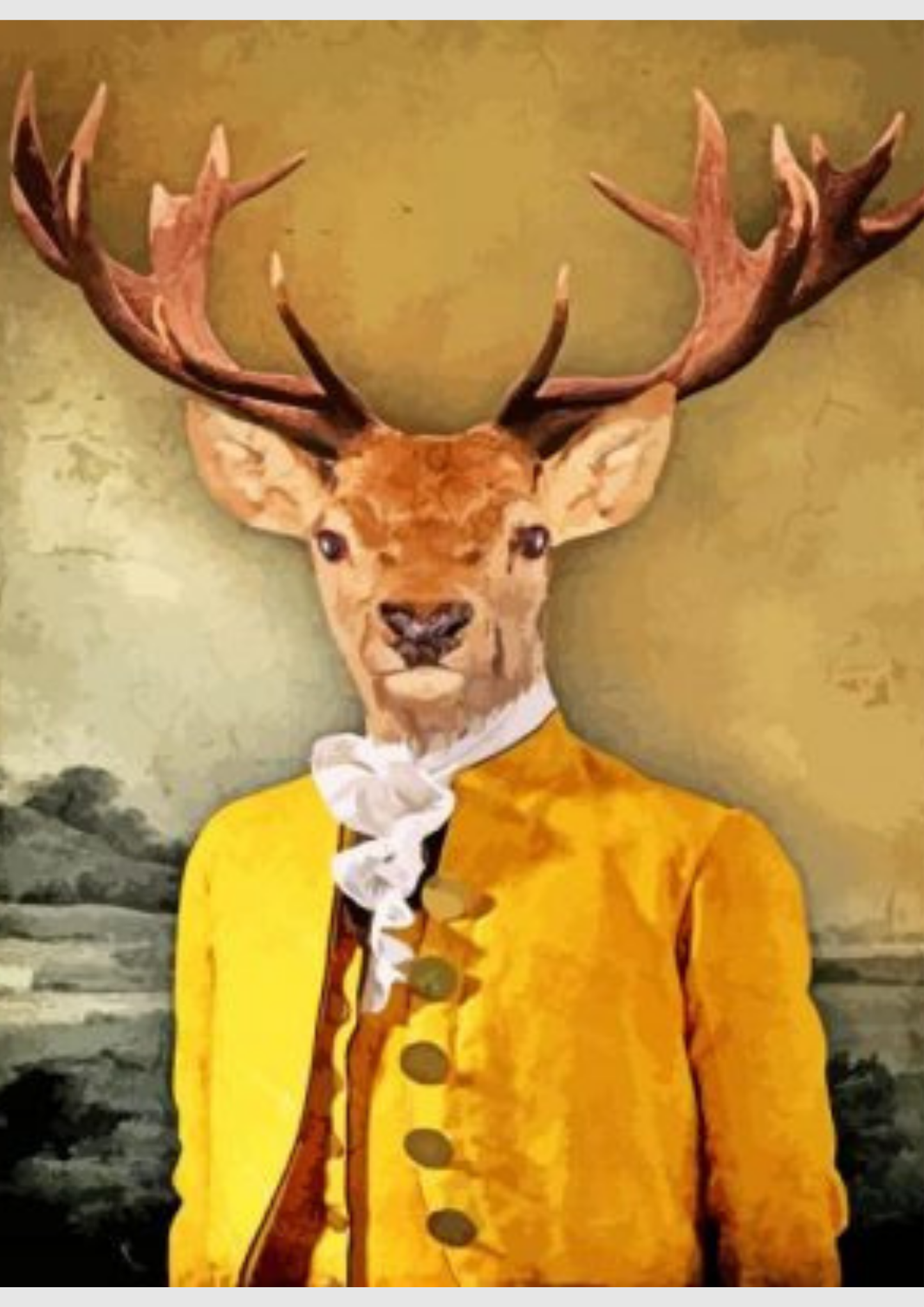Mr Deer Painting By Numbers Kit showing a deer in a golden suit.
