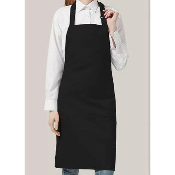 The apron seen from the side, neck strap adjusted