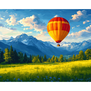 Kit de peinture artistique Les Montgolfières au-dessus des sommets
