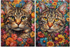 Florals Cat Painting by Numbers Premium Kit