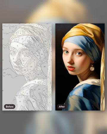 Perpetual Look paint by numbers kit, before and after