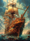 The Golden Galleon Painting by Numbers Kit