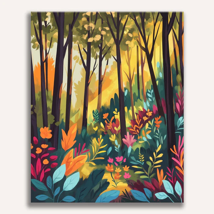 Spectrum of Trees paint by numbers kit by Artistry By Numbers