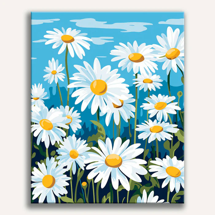 Elysian Daisy Field paint by numbers kit by Artistry By Numbers