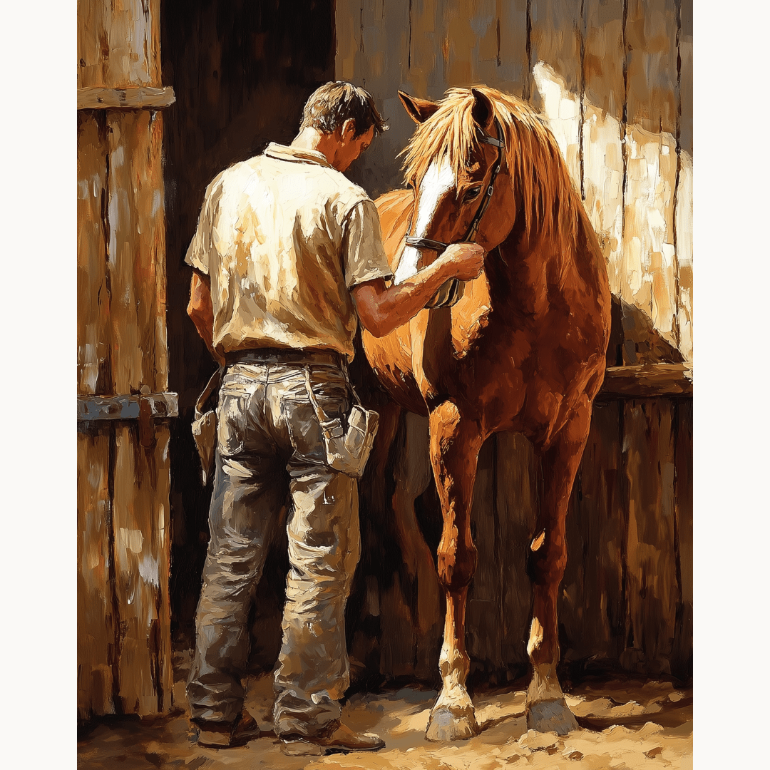 Horse Trainer Premium Collection Canvas Art Kit paint by numbers kit by Artistry By Numbers