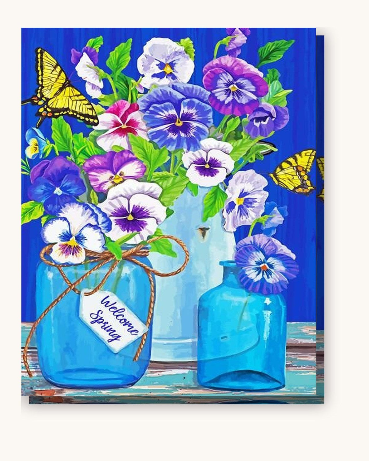 Butterflies And Pansies paint by numbers kit