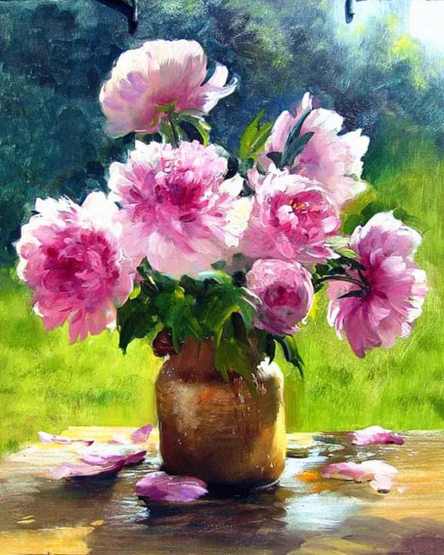 Peony Grace Painting by Numbers Premium Kit paint by numbers kit by Artistry By Numbers