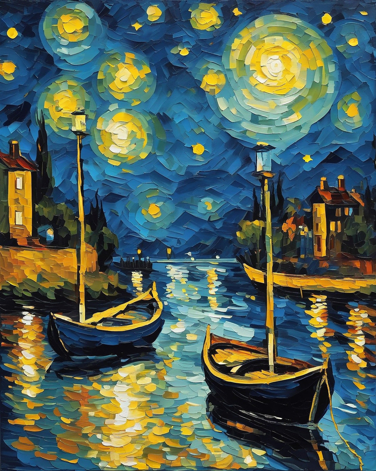 Starry Night over the Rhone after Van Gogh paint by numbers kit by Artistry By Numbers