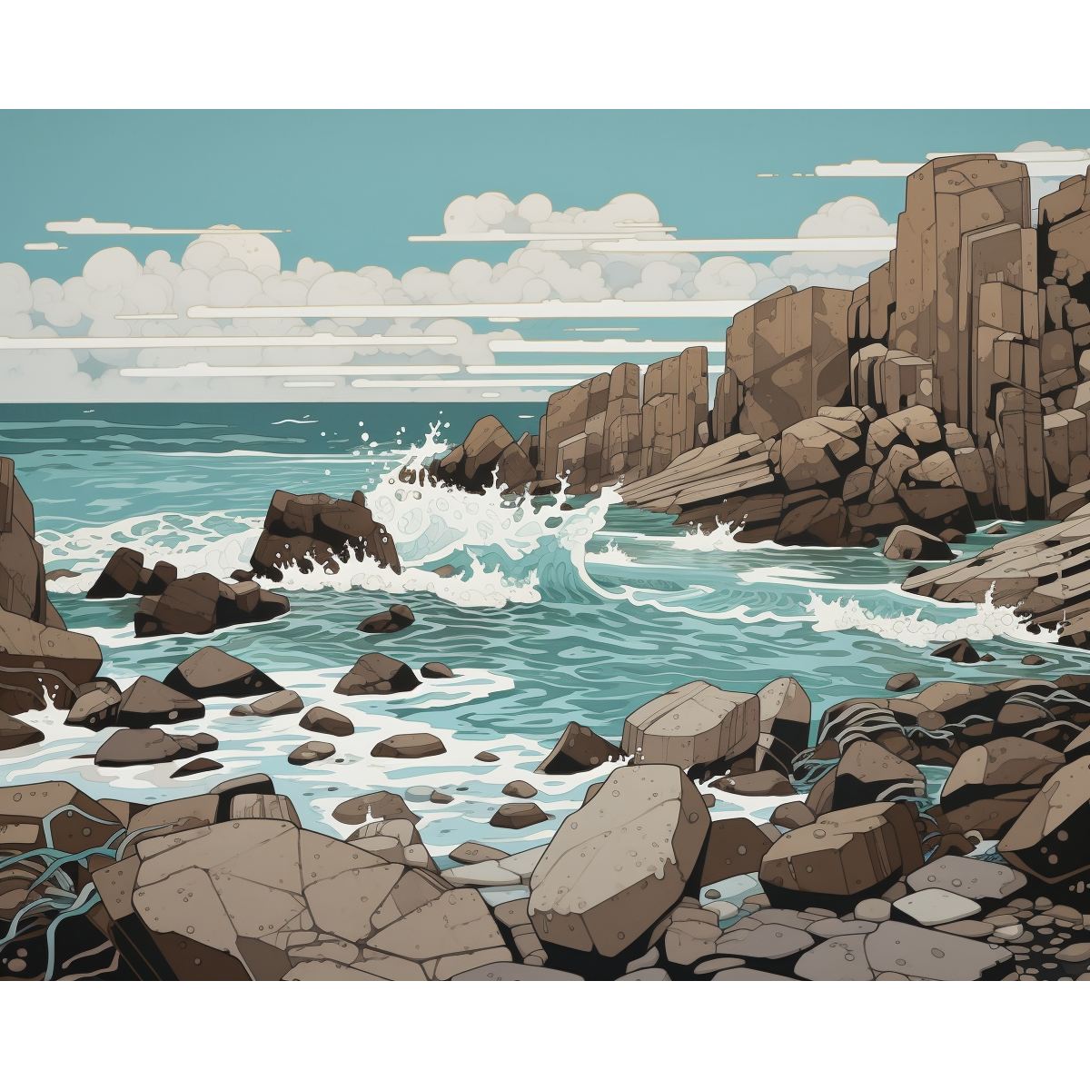 Symmetric Shores paint by numbers kit by Artistry By Numbers