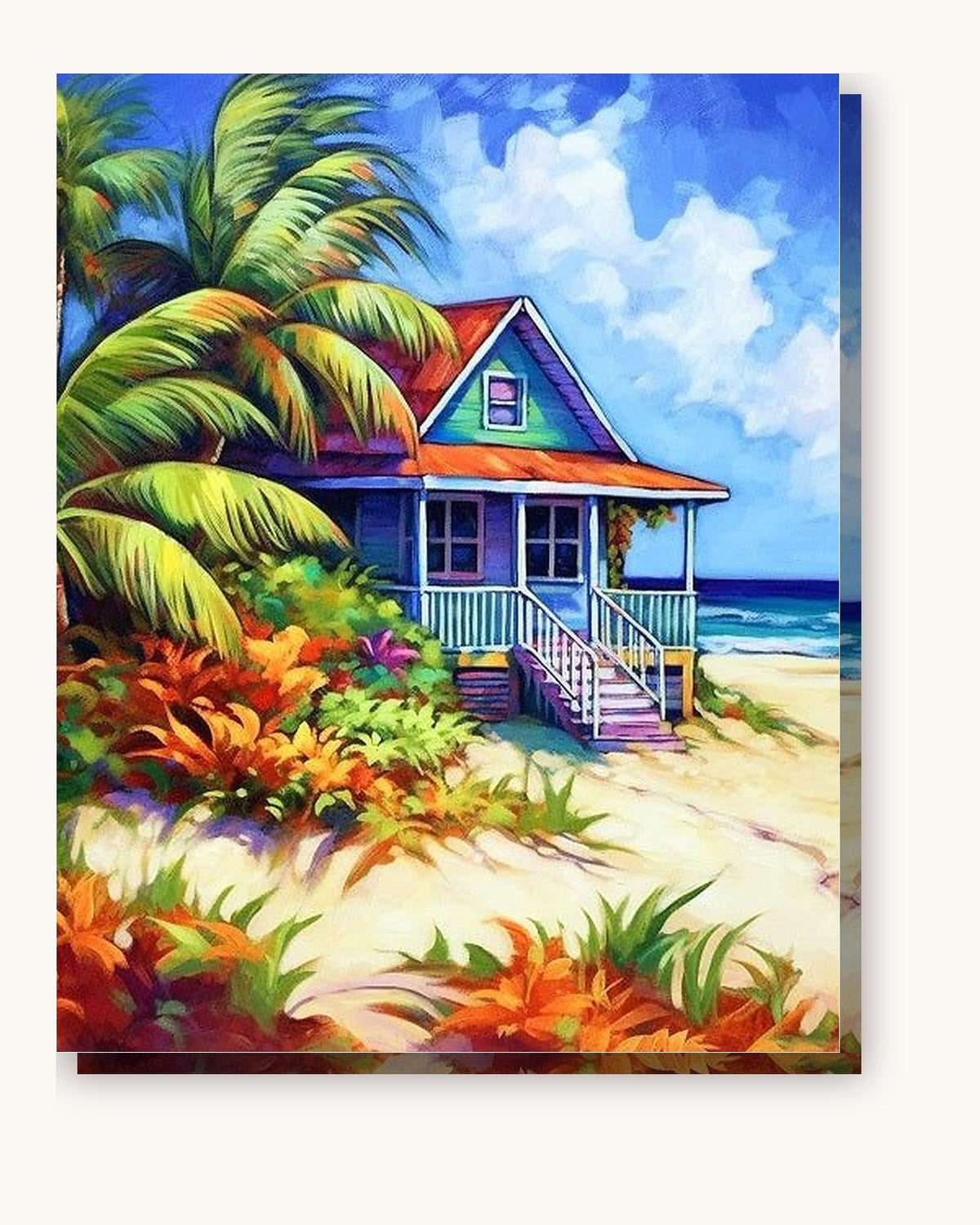Tropical Beach House paint by numbers kit