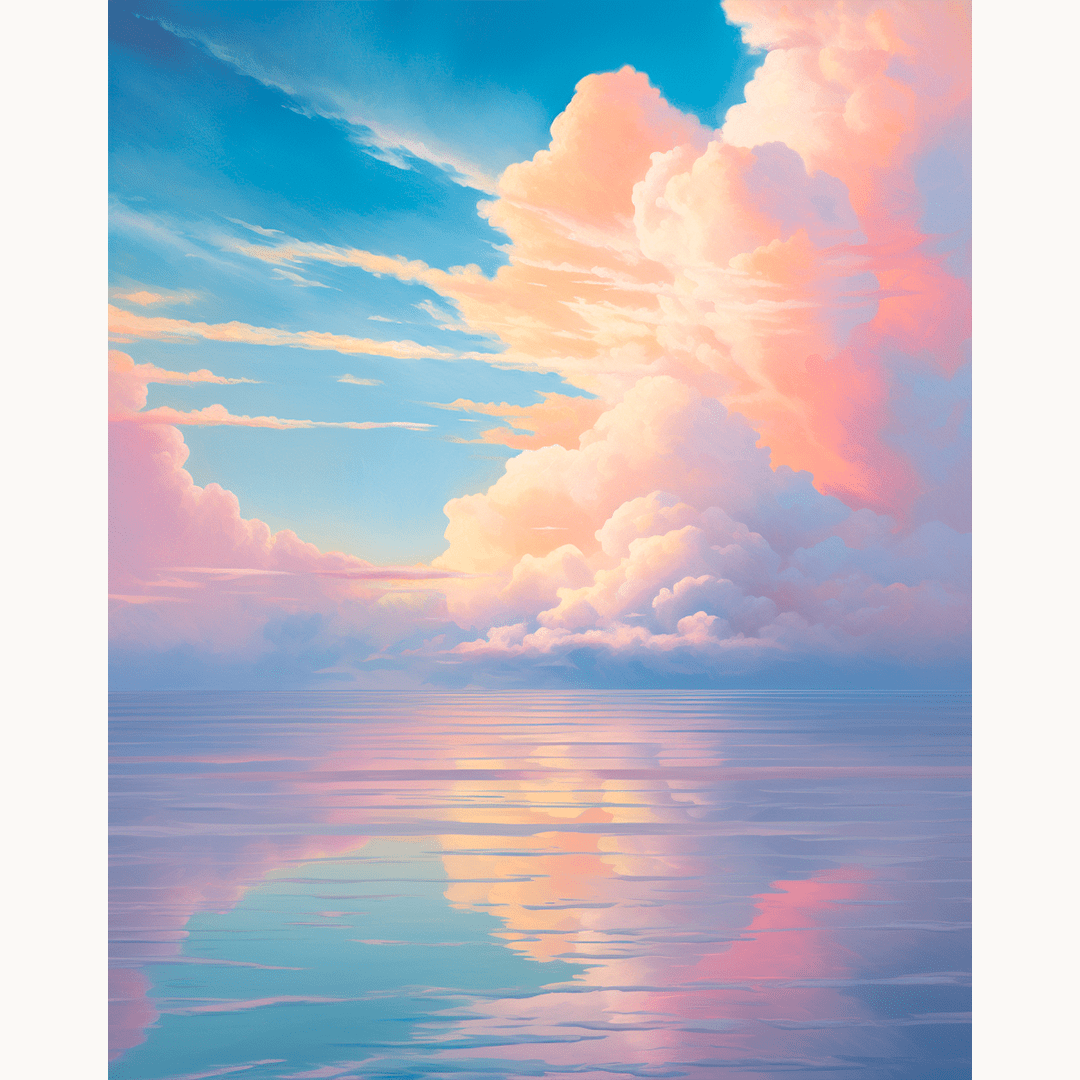 Dreamy Pastel Clouds paint by numbers kit by Artistry By Numbers