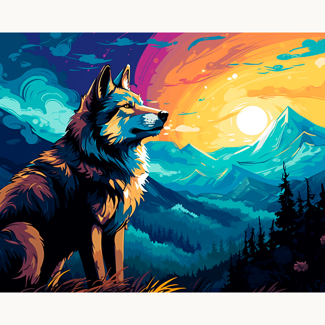 Wildland Wolf Premium Collection Canvas Art Kit paint by numbers kit by Artistry By Numbers