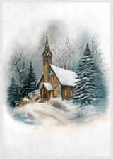 Winter Snow Landscape paint by numbers kit
