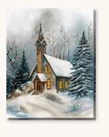 Winter Snow Landscape paint by numbers kit