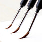 Close-up of the printed size numbers on the liner brush handles