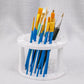 Side view of the two-tier brush stand