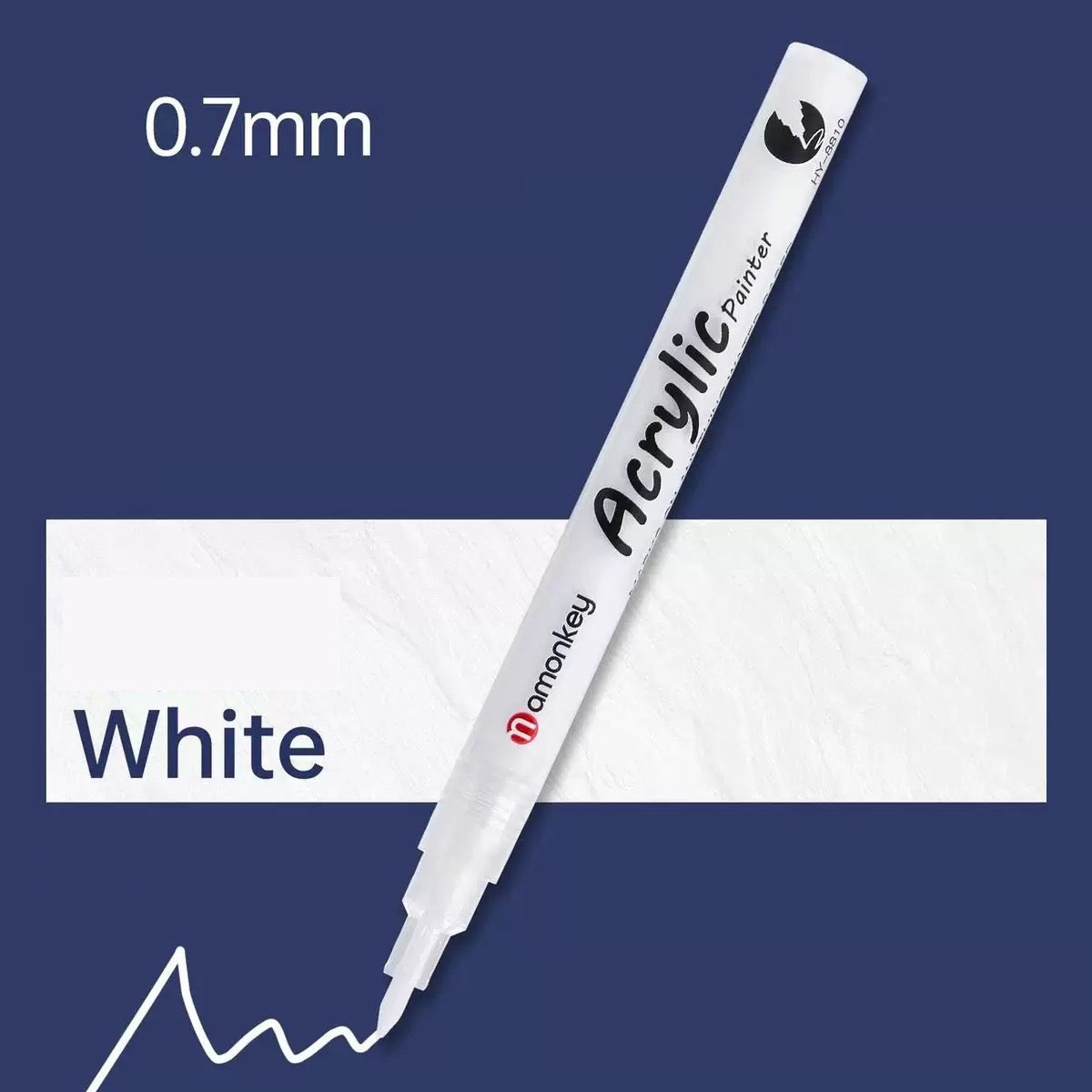 The white marker covering a printed number on canvas