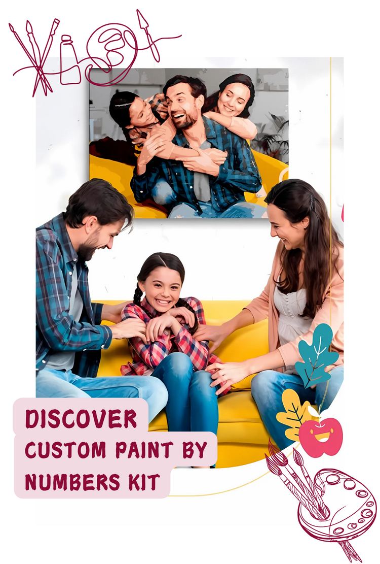 Custom paint by numbers kit made from your own photo