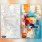 Abstract Expressionism paint by numbers kit, before and after