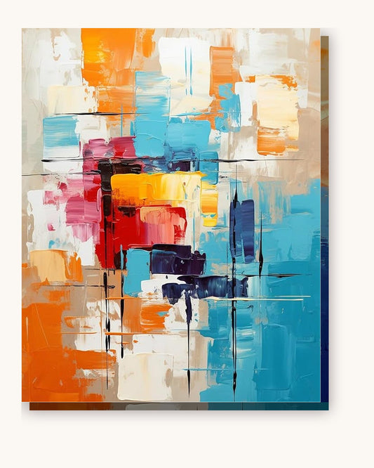 Abstract Expressionism paint by numbers kit on stretched canvas