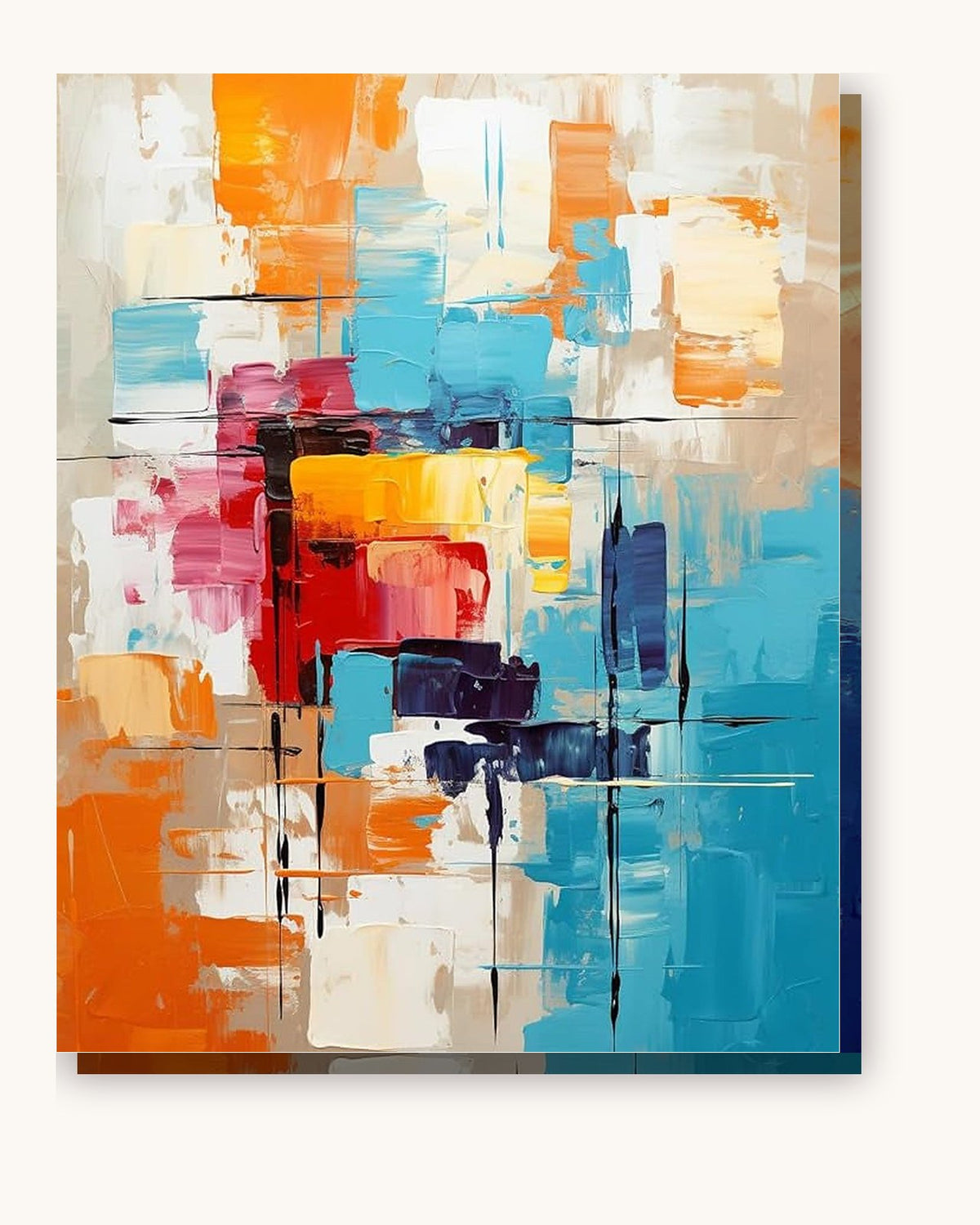 Abstract Expressionism paint by numbers kit on stretched canvas