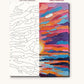 Abstract Sunset Over Layered Waves numbered canvas next to the finished painting