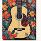 Acoustic Guitar Among Flowers paint by numbers kit on stretched canvas