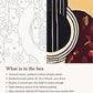 Close-up of the Acoustic Guitar Among Flowers canvas texture and printed numbers