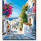 Aegean Steps paint by numbers kit on stretched canvas