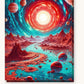 Alien World paint by numbers kit on stretched canvas