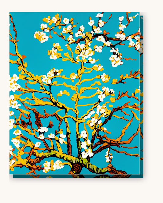 Almond Blossom after Van Gogh paint by numbers kit on stretched canvas