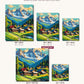 Alpine Chalets Below Snowy Peaks canvas sizes from 12 x 12 to 23.5 x 23.5 inches