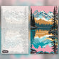 Alpine Lake Sunrise paint by numbers kit, before and after