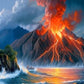 Artistic Volcano Painting by Numbers Kit