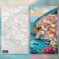 Amalfi Coast Village paint by numbers kit, before and after