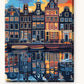 Minimalist Amsterdam paint by numbers kit on stretched canvas