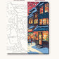 Anime Christmas Eve Street numbered canvas next to the finished painting