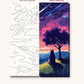 Anime Shooting Star Night numbered canvas next to the finished painting