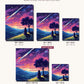 Anime Shooting Star Night canvas sizes from 12 x 12 to 23.5 x 23.5 inches