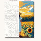 Anime Sunflower Field numbered canvas next to the finished painting