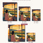 Anime Train Window at Sunset canvas sizes from 12 x 12 to 23.5 x 23.5 inches