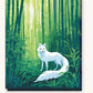 Anime White Fox in the Bamboo Forest paint by numbers kit on stretched canvas
