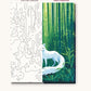 Anime White Fox in the Bamboo Forest numbered canvas next to the finished painting