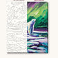 Arctic Bear on the Aurora Ice numbered canvas next to the finished painting