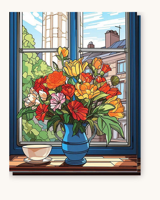 Aromatic View paint by numbers kit on stretched canvas