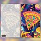 Astral Pizza Pie paint by numbers kit, before and after