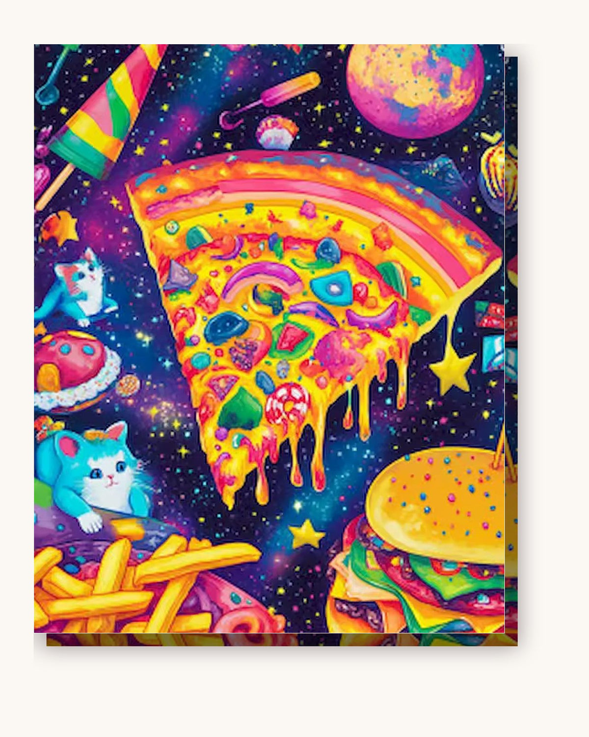 Astral Pizza Pie paint by numbers kit on stretched canvas